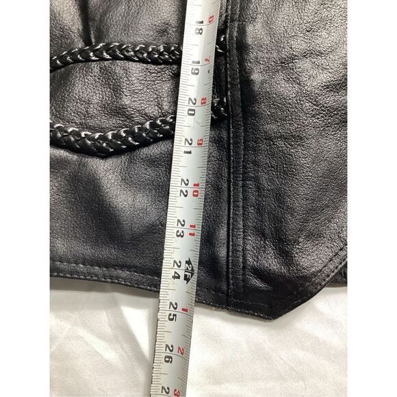 Tennessee Leather Women’s Leather Biker Vest Sz XL Black Harley Davidson - Picture 8 of 11